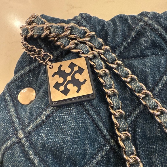Tory Burch Denim Quilted Shoulder Bag - Picture 3 of 11